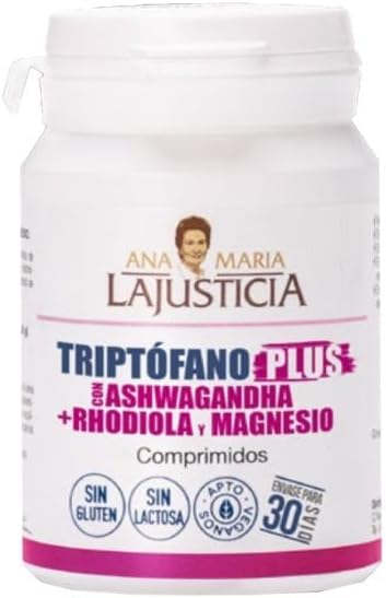 Ana María Lajusticia – Triptofano Plus con Ashwagandha y Rhodiola y Magnesio, 60 Comprimidos