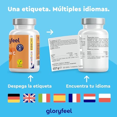 1707460516 327 gloryfeel® Vitamina C 1000 mg Suministro para 7 Meses