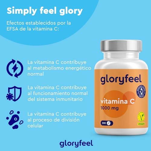 1707460516 501 gloryfeel® Vitamina C 1000 mg Suministro para 7 Meses