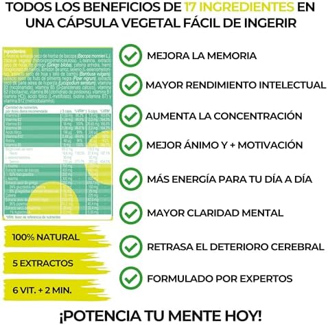 1707630102 126 Nootropico Natural Potente Memoria · Concentracion · Energia