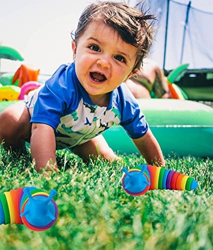 Zayin Fidget Slug Juguetes sensoriales articulados Slug Fidget Juguete ansiedad Alivio estrés Oficina Escritorio Juguete Divertido Educativo Regalo de Juguete para niños (Vistoso) 3 1707638739 158 Zayin Fidget Slug Juguetes sensoriales articulados Slug Fidget Juguete ansiedad