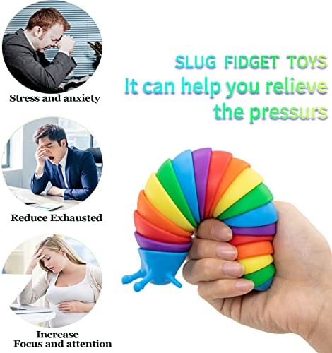 Zayin Fidget Slug Juguetes sensoriales articulados Slug Fidget Juguete ansiedad Alivio estrés Oficina Escritorio Juguete Divertido Educativo Regalo de Juguete para niños (Vistoso) 2 1707638739 861 Zayin Fidget Slug Juguetes sensoriales articulados Slug Fidget Juguete ansiedad