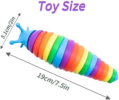 Zayin Fidget Slug Juguetes sensoriales articulados Slug Fidget Juguete ansiedad Alivio estrés Oficina Escritorio Juguete Divertido Educativo Regalo de Juguete para niños (Vistoso) 6 1707638739 982 Zayin Fidget Slug Juguetes sensoriales articulados Slug Fidget Juguete ansiedad