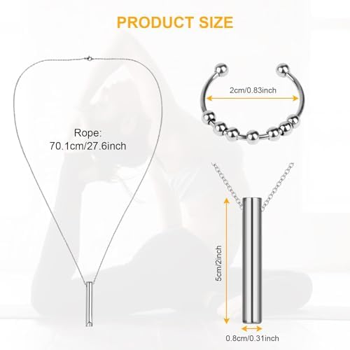 Aucuu 6PCS Collares de Respiración, Collar de Alivio de La Ansiedad con 3 Collar y 3 Anillos, Dispositivo de Ejercicio de Respiración para Meditación, Pánico, Ralentización de La Respiración 1 1707856897 234 Aucuu 6PCS Collares de Respiracion Collar de Alivio de La