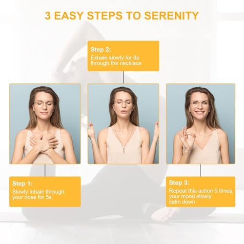 Aucuu 6PCS Collares de Respiración, Collar de Alivio de La Ansiedad con 3 Collar y 3 Anillos, Dispositivo de Ejercicio de Respiración para Meditación, Pánico, Ralentización de La Respiración 2 1707856897 547 Aucuu 6PCS Collares de Respiracion Collar de Alivio de La