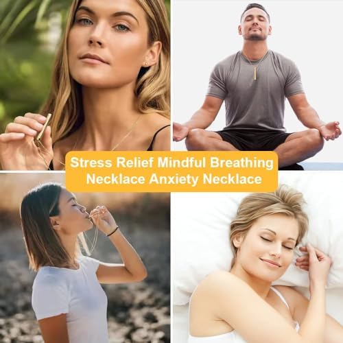 Aucuu 6PCS Collares de Respiración, Collar de Alivio de La Ansiedad con 3 Collar y 3 Anillos, Dispositivo de Ejercicio de Respiración para Meditación, Pánico, Ralentización de La Respiración 6 1707856897 730 Aucuu 6PCS Collares de Respiracion Collar de Alivio de La