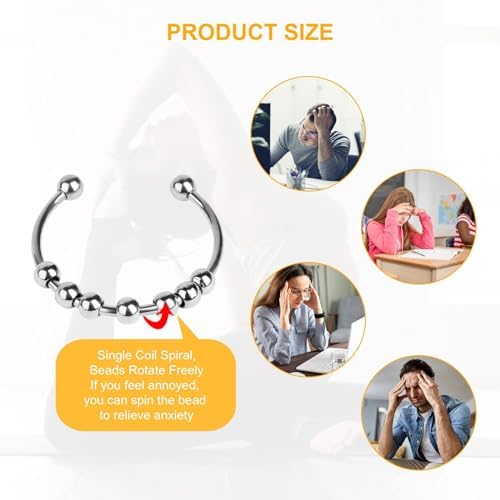 Aucuu 6PCS Collares de Respiración, Collar de Alivio de La Ansiedad con 3 Collar y 3 Anillos, Dispositivo de Ejercicio de Respiración para Meditación, Pánico, Ralentización de La Respiración 8 1707856898 63 Aucuu 6PCS Collares de Respiracion Collar de Alivio de La