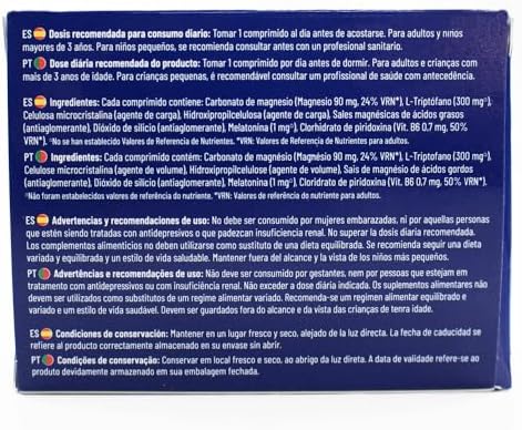 Essentialis Triptófano Melatonina-Con magnesio y vitamina B6–control del nerviosismo para mantener un buen estado de ánimo todo el día y dormir bien-Para 60 días–Comprimidos veganos–1 al día 1 1708175527 520 Essentialis Triptofano Melatonina Con magnesio y vitamina B6–control del nerviosismo para