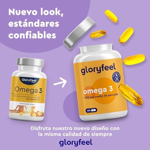 Omega 3 Aceite de Pescado - 400 Cápsulas de Omega 3 (Suministro para 13 meses) - 1000mg por Cápsula - Con ácidos grasos Omega-3 EPA y DHA - Omega3 fish oil 1 1708392719 980 Omega 3 Aceite de Pescado 400 Capsulas de Omega