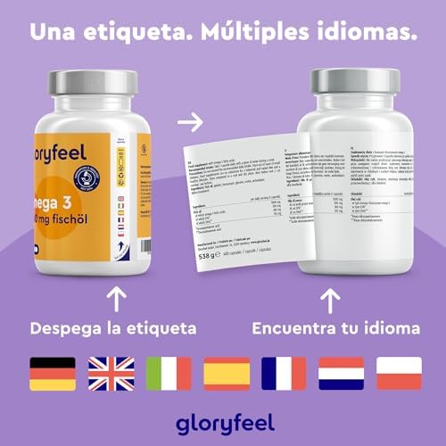 Omega 3 Aceite de Pescado - 400 Cápsulas de Omega 3 (Suministro para 13 meses) - 1000mg por Cápsula - Con ácidos grasos Omega-3 EPA y DHA - Omega3 fish oil 6 1708392721 295 Omega 3 Aceite de Pescado 400 Capsulas de Omega