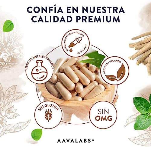 Ashwagandha KSM-66 1000mg (Extracto 10:1 Equivalente a 10,000mg por Porción) - 5% de Withanólidos - con Magnesio, Manganeso, Zinc y Vitamina B6, B1-120 Aswaghanda Capsulas 4 1708425906 845 Ashwagandha KSM 66 1000mg Extracto 101 Equivalente a 10000mg por Porcion