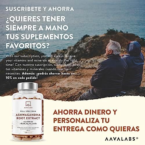 Ashwagandha KSM-66 1000mg (Extracto 10:1 Equivalente a 10,000mg por Porción) - 5% de Withanólidos - con Magnesio, Manganeso, Zinc y Vitamina B6, B1-120 Aswaghanda Capsulas 6 1708425907 368 Ashwagandha KSM 66 1000mg Extracto 101 Equivalente a 10000mg por Porcion