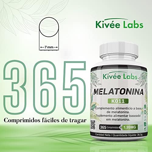 KivéeLabs® 365 Comprimidos Melatonina Pura 1,99 mg (Suministro 1 Año) | Rápida Asimilación | Suministro para 1 año | Ayuda con el insomnio y trastornos del sueño | Vegano sin OMG | Fabricado en España 2 1708584383 968 KiveeLabs® 365 Comprimidos Melatonina Pura 199 mg Suministro 1 Ano