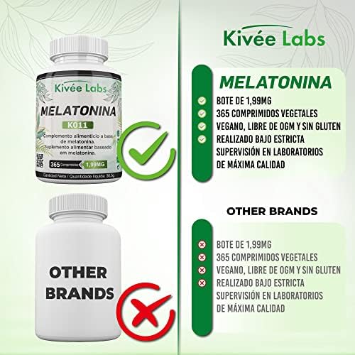 KivéeLabs® 365 Comprimidos Melatonina Pura 1,99 mg (Suministro 1 Año) | Rápida Asimilación | Suministro para 1 año | Ayuda con el insomnio y trastornos del sueño | Vegano sin OMG | Fabricado en España 7 1708584384 742 KiveeLabs® 365 Comprimidos Melatonina Pura 199 mg Suministro 1 Ano