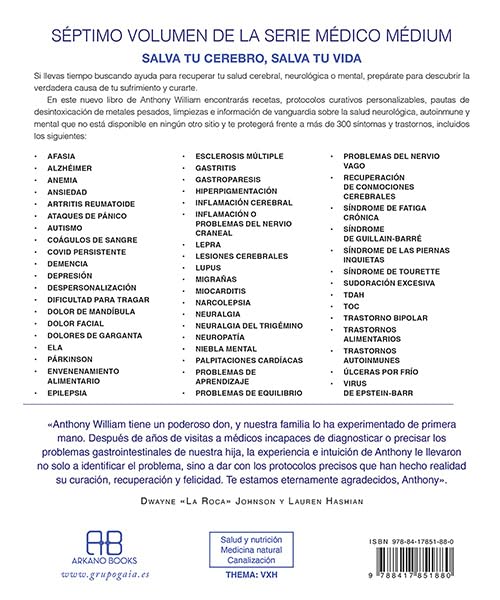 Médico Médium. Cuidar tu cerebro: Soluciones para la inflamación cerebral, la salud mental, el trastorno obsesivo-compulsivo, los síntomas... el ... alzhéimer, los trastornos ... (SIN COLECCION) 1 1708654002 659 Medico Medium Cuidar tu cerebro Soluciones para la inflamacion cerebral
