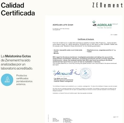 Melatonina Pura Gotas, 50 ml | Sueño Melatonina Gotas para Dormir Profundamente, Efecto rápido y duradero | Complemento Alimenticio En Gotas para Niños Y Adultos | Fácil dosificación | Zenement 5 1708781103 473 Melatonina Pura Gotas 50 ml Sueno Melatonina Gotas para