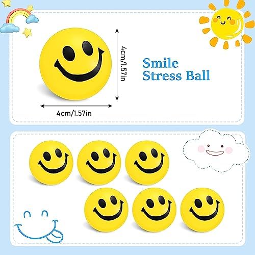 1708786030 479 Wekuw 12 Piezas Pelota antiestres Sonrisa Pelota antiestres Pelota antiestres