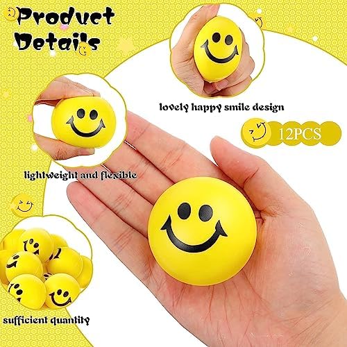 1708786030 858 Wekuw 12 Piezas Pelota antiestres Sonrisa Pelota antiestres Pelota antiestres