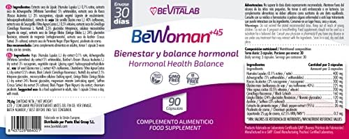 BeWoman+45 | Mejora los Síntomas de la Menopausia | Vientre Plano | Control de los Sofocos | Alivia la Hinchazón Abdominal | Con Ashwagandha | Ingredientes Naturales | Fabricado en España 5 1708826269 564 BeWoman45 Mejora los Sintomas de la Menopausia Vientre