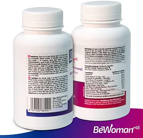 BeWoman+45 | Mejora los Síntomas de la Menopausia | Vientre Plano | Control de los Sofocos | Alivia la Hinchazón Abdominal | Con Ashwagandha | Ingredientes Naturales | Fabricado en España 6 1708826269 927 BeWoman45 Mejora los Sintomas de la Menopausia Vientre