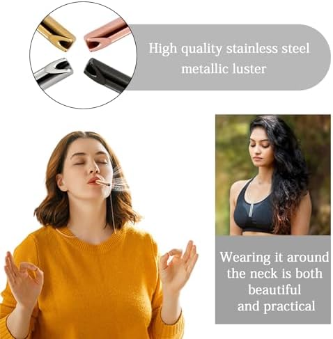 4 Piezas Collar de Respiración Set, Collar de Silbato Acero Inoxidable con 4 Colores, Collar Consciente, Collar de Ansiedad para Ejercicios de Respiración, Meditación, Mujeres, Hombres 2 1708830520 711 4 Piezas Collar de Respiracion Set Collar de Silbato Acero