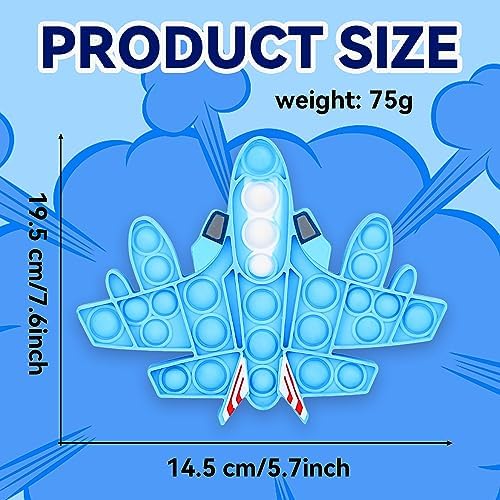 Yeefunjoy Pop it Fidget Toy, Push Pop Bubble Fidget Juguetes Antiestrés, Push Pop it Antiestres Niños, Sensorial Herramientas para Aliviar el Estrés y la Ansiedad para Adultos y Niños - Aviones 1 1708914780 588 Yeefunjoy Pop it Fidget Toy Push Pop Bubble Fidget Juguetes