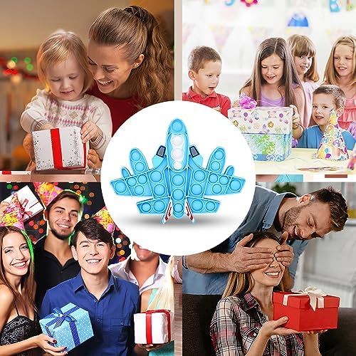 Yeefunjoy Pop it Fidget Toy, Push Pop Bubble Fidget Juguetes Antiestrés, Push Pop it Antiestres Niños, Sensorial Herramientas para Aliviar el Estrés y la Ansiedad para Adultos y Niños - Aviones 6 1708914782 220 Yeefunjoy Pop it Fidget Toy Push Pop Bubble Fidget Juguetes