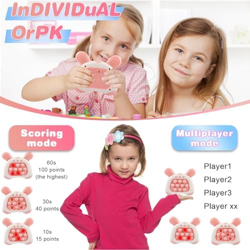 Funmo Push Pop Bubble Fidget Toy, Push Burbujas Juego Consola, Descompresión Rompecabezas Máquina de Juego,Pop Fidget Game para Aliviar el Estrés y la Ansiedad para Niños y Adultos(Rosa) 5 1708930242 0 Funmo Push Pop Bubble Fidget Toy Push Burbujas Juego Consola