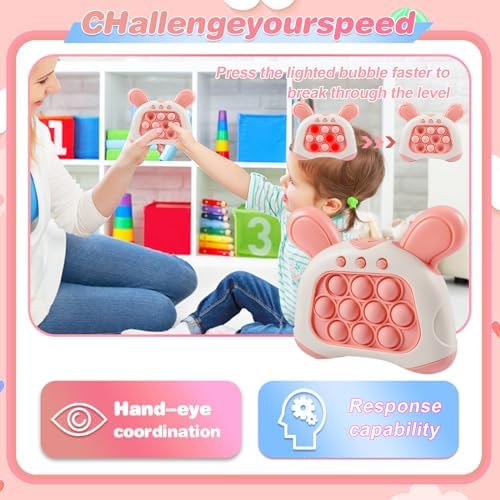 Funmo Push Pop Bubble Fidget Toy, Push Burbujas Juego Consola, Descompresión Rompecabezas Máquina de Juego,Pop Fidget Game para Aliviar el Estrés y la Ansiedad para Niños y Adultos(Rosa) 4 1708930242 15 Funmo Push Pop Bubble Fidget Toy Push Burbujas Juego Consola