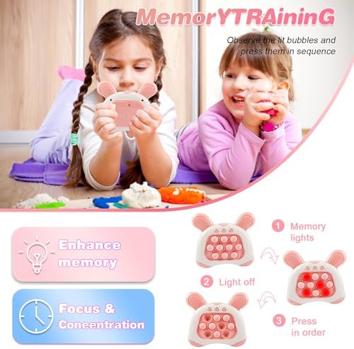 Funmo Push Pop Bubble Fidget Toy, Push Burbujas Juego Consola, Descompresión Rompecabezas Máquina de Juego,Pop Fidget Game para Aliviar el Estrés y la Ansiedad para Niños y Adultos(Rosa) 3 1708930242 262 Funmo Push Pop Bubble Fidget Toy Push Burbujas Juego Consola