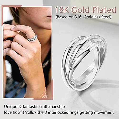 QKEPCY Anillo Antiestres Mujer Acero Inoxidable Anillo de Ansiedad Anillos Giratorios Fidget Anillo Spinner Apilables Anillo de Meditación Aliviar el Estrés Regalo para Mujeres Niñas Hombre 1 1708938587 706 QKEPCY Anillo Antiestres Mujer Acero Inoxidable Anillo de Ansiedad Anillos