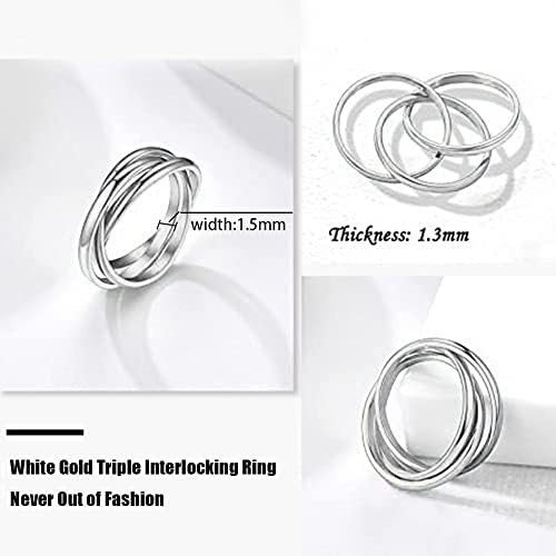 QKEPCY Anillo Antiestres Mujer Acero Inoxidable Anillo de Ansiedad Anillos Giratorios Fidget Anillo Spinner Apilables Anillo de Meditación Aliviar el Estrés Regalo para Mujeres Niñas Hombre 5 1708938588 844 QKEPCY Anillo Antiestres Mujer Acero Inoxidable Anillo de Ansiedad Anillos