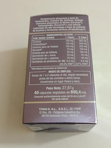 1709192024 47 Nivelansi 40 Capsulas con Rhodiola Aswagandha Griffonia 5HTP Azafran Melisa