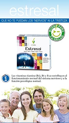 Novadiet - ESTRESAL Cápsulas con Valeriana, Azafrán, L-Triptofano, Magnesio, Vitaminas, Ayuda a Modular la Ansiedad y el Estrés, Situación de Tristeza, Apatía, Épocas de Agobio y Nervios – 60 Cápsulas 2 1709195654 673 Novadiet ESTRESAL Capsulas con Valeriana Azafran L Triptofano Magnesio Vitaminas