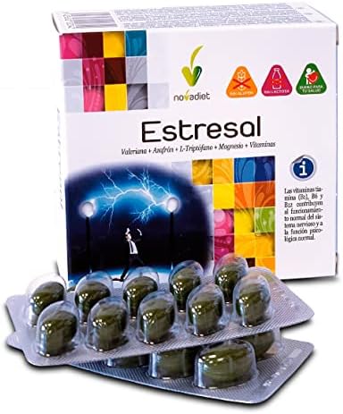 Novadiet - ESTRESAL Cápsulas con Valeriana, Azafrán, L-Triptofano, Magnesio, Vitaminas, Ayuda a Modular la Ansiedad y el Estrés, Situación de Tristeza, Apatía, Épocas de Agobio y Nervios – 60 Cápsulas 1 1709195654 729 Novadiet ESTRESAL Capsulas con Valeriana Azafran L Triptofano Magnesio Vitaminas