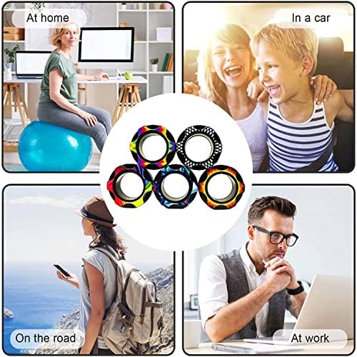 Steemjoey 5Pcs Anillos magnéticos Fidget Toys, Idea ADHD Fidget Toys, Adult Fidget Magnets Toys Rings para Terapia de Alivio de la ansiedad, Fidget Pack Gran Regalo para Adultos, Adolescentes y niños 3 1709228266 54 Steemjoey 5Pcs Anillos magneticos Fidget Toys Idea ADHD Fidget Toys
