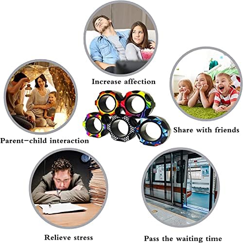 Steemjoey 5Pcs Anillos magnéticos Fidget Toys, Idea ADHD Fidget Toys, Adult Fidget Magnets Toys Rings para Terapia de Alivio de la ansiedad, Fidget Pack Gran Regalo para Adultos, Adolescentes y niños 6 1709228267 38 Steemjoey 5Pcs Anillos magneticos Fidget Toys Idea ADHD Fidget Toys