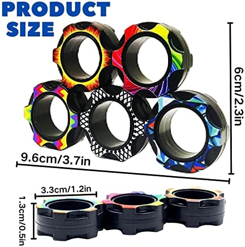Steemjoey 5Pcs Anillos magnéticos Fidget Toys, Idea ADHD Fidget Toys, Adult Fidget Magnets Toys Rings para Terapia de Alivio de la ansiedad, Fidget Pack Gran Regalo para Adultos, Adolescentes y niños 4 1709228267 648 Steemjoey 5Pcs Anillos magneticos Fidget Toys Idea ADHD Fidget Toys