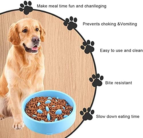 Txyk Lento Cuenco de Perro de Alimentación Comedero Antivoracidad para Perros de Comida para Mascotas - Slow Down Eating, Azul 20 CM 7 1709301539 214 Txyk Lento Cuenco de Perro de Alimentacion Comedero Antivoracidad para