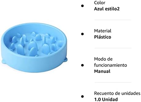 Txyk Lento Cuenco de Perro de Alimentación Comedero Antivoracidad para Perros de Comida para Mascotas - Slow Down Eating, Azul 20 CM 8 1709301539 948 Txyk Lento Cuenco de Perro de Alimentacion Comedero Antivoracidad para