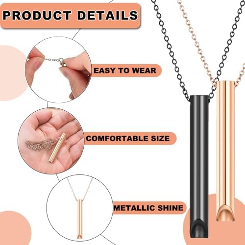 LYQQY Collares de Respiración, 2 Piezas Collar Consciente para Aliviar el Estrés Acero Inoxidable,Reduce el Estrés Collar de Respiración para Aliviar la Ansiedad para Meditación, Relajación, Calma 2 1709401617 150 LYQQY Collares de Respiracion 2 Piezas Collar Consciente para Aliviar