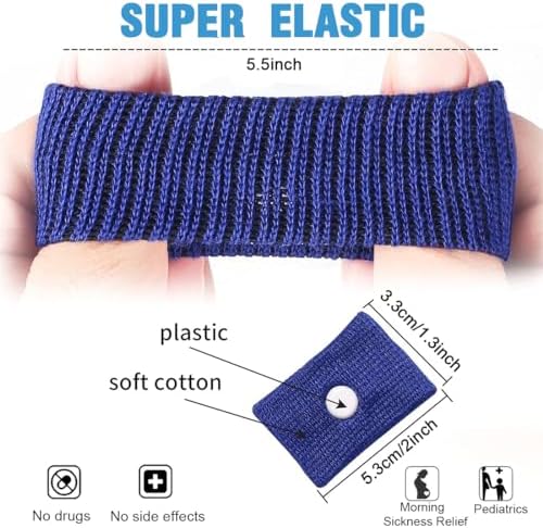 EODKSE Set de 4 Pulseras contra el mareo con acupresión para náuseas, antináuseas y mareo en Coche, Accesorio para ansiedad y náuseas matutinas, Apto para niños y Adultos, 1 1709490429 518 EODKSE Set de 4 Pulseras contra el mareo con acupresion