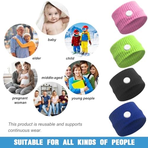 EODKSE Set de 4 Pulseras contra el mareo con acupresión para náuseas, antináuseas y mareo en Coche, Accesorio para ansiedad y náuseas matutinas, Apto para niños y Adultos, 4 1709490430 215 EODKSE Set de 4 Pulseras contra el mareo con acupresion