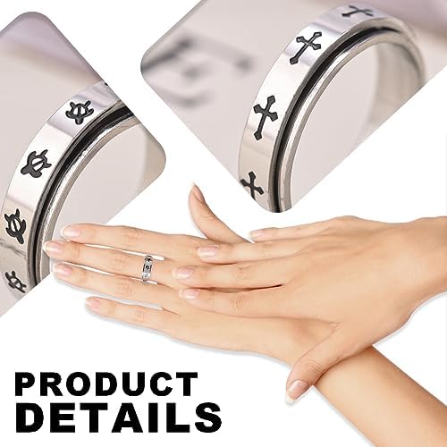 1709633003 370 KQNM 2 Pcs Ansiedad Anillos，Giratorios Anillos，Para Estres Ansiedad Aliviar Anillos，Para