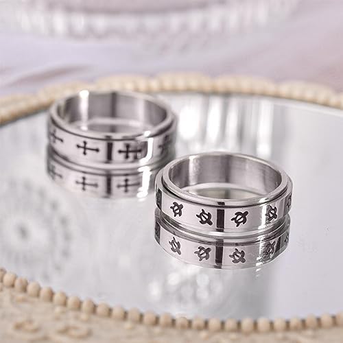 1709633003 373 KQNM 2 Pcs Ansiedad Anillos，Giratorios Anillos，Para Estres Ansiedad Aliviar Anillos，Para