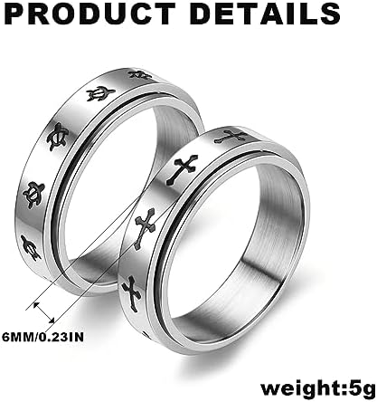 1709633003 492 KQNM 2 Pcs Ansiedad Anillos，Giratorios Anillos，Para Estres Ansiedad Aliviar Anillos，Para
