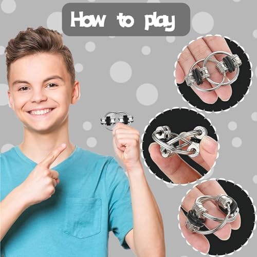 Steemjoey Juego de 4 Juguetes Fidget Set, Antiestrés Stress Cube Infinity Cube Juego De Cadena Flippy Anillo de Acupresión, Alivia el estrés Reductor Add para Adultos Niños Ansiedad Autismo (Negro) 3 1709817252 936 Steemjoey Juego de 4 Juguetes Fidget Set Antiestres Stress Cube