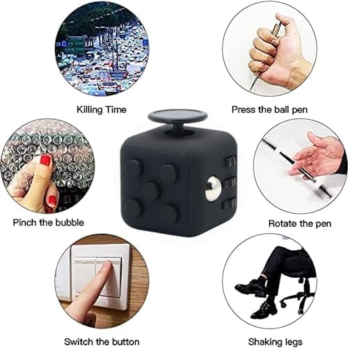 Steemjoey Juego de 4 Juguetes Fidget Set, Antiestrés Stress Cube Infinity Cube Juego De Cadena Flippy Anillo de Acupresión, Alivia el estrés Reductor Add para Adultos Niños Ansiedad Autismo (Negro) 4 1709817253 724 Steemjoey Juego de 4 Juguetes Fidget Set Antiestres Stress Cube