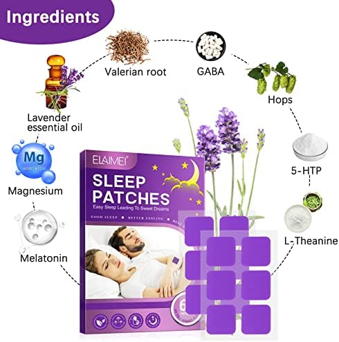 Smddx Parches para dormir,100% SIN MEDICAMENTOS Púrpura Natural Sleep Plaster Apoya la paz y el rejuvenecimiento,Pegatinas Aliviar la ansiedad y la fatiga Disfrutar (60 pcs) 3 1709979973 104 Smddx Parches para dormir100 SIN MEDICAMENTOS Purpura Natural Sleep Plaster