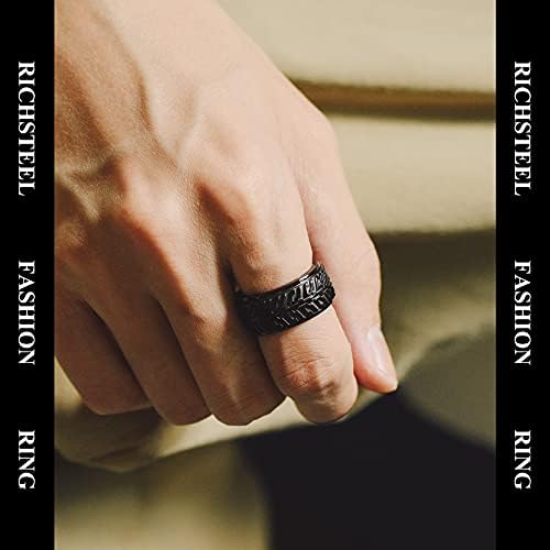 Richsteel Antiestrés Anillos Banda Giratoria, Spinner Anillo para Ansiedad con Brillantes/Cruces/Estrellas David/Nudos Celta, Acero Inoxidable/Dorado/Negro, Tallas Variadas 2 1710008882 85 Richsteel Antiestres Anillos Banda Giratoria Spinner Anillo para Ansiedad con